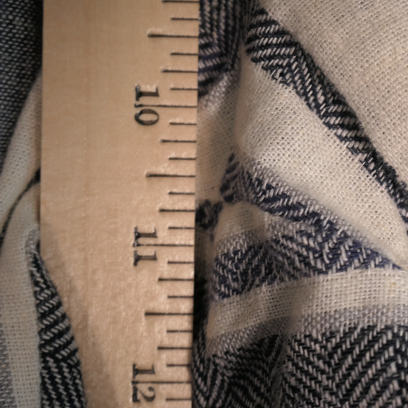 Indigo Rein Pants Womens M Blue Ivory Wide Leg Cropped Linen Blend Pull On Belt - Picture 6 of 9